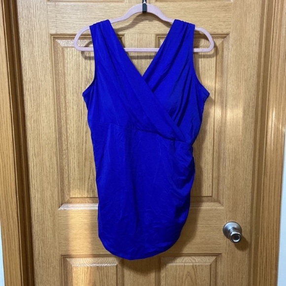 New Swimsuits For All Surplice Sarong skirted One Piece Swimsuit Plus size 14 - Picture 1 of 2